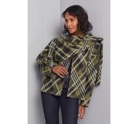 Wallis Women's Tartan Scarf Cape Cardigan in Green | Size: Medium Wallis Green M