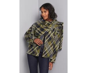 Wallis Women's Tartan Scarf Cape Cardigan in Green | Size: Medium Wallis Green M