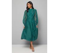 Wallis Women's Textured Organza Midi Shirt Dress in Forest | Size: 12 Wallis Forest 12