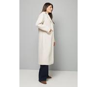 Wallis Women's Textured Single Breasted Midi Coat in Cream | Size: 16 Wallis Cream 16