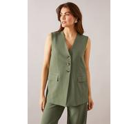 Wallis Women's Three Button Waistcoat in Olive | Size: 16 Wallis Olive 16