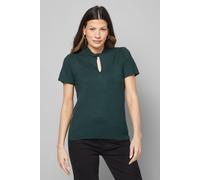 Wallis Women's Twist Front Short Sleeve Knitted Top in Dark Green | Size: Small Wallis Dark Green S