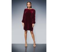 Wallis Women's Velvet Cowl Back Shift Dress in Red | Size: 16 Wallis Red 16