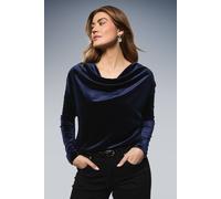 Wallis Women's Velvet Jersey Cowl Back Top in Navy | Size: 22 Wallis Navy 22
