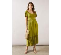 Wallis Women's Viscose Jersey Ruffle Midi Dress in Khaki | Size: 10 Wallis Khaki 10