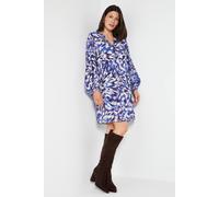 Wallis Women's Viscose Seam Detail Collarless Shift Dress in Navy | Size: 14 Wallis Navy 14