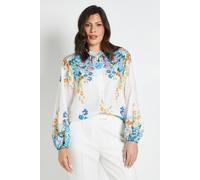 Wallis Women's Western Floral Print Button Through Top in Ivory | Size: 20 Wallis Ivory 20