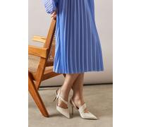 Wallis Women's Wide Fit Everly Asymmetric Pointed Stiletto High Heel Court Shoes in Bone | Size: 3 Wallis Bone 3