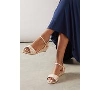 Wallis Women's Wide Fit Ranae Soft Twist Low Wedge Sandals in Gold | Size: 4 Wallis Gold 4