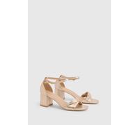 Wallis Women's Wide Fit Sophia Metallic Textile Soft Twist Medium Block Heel Sandals in Gold | Size: 4 Wallis Gold 4