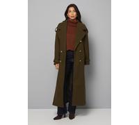Wallis Women's Wide Lapel Trench Coat in Olive | Size: 16 Wallis Olive 16