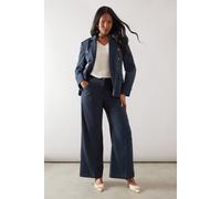 Wallis Women's Wide Leg Pleat Detail Trouser in Navy | Size: 16 Wallis Navy 16