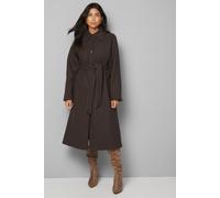 Wallis Women's Wool Blend Belted Longline Coat in Chocolate | Size: 14 Wallis Chocolate 14