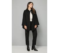 Wallis Wool Mix Belted Cape In Black black
