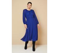 Woven Tie Front Waist Detail Midi Dress Wallis Cobalt 20