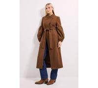 Wallis Women's Wrap Front Balloon Sleeve Coat in Brown | Size: 20 Wallis Brown 20