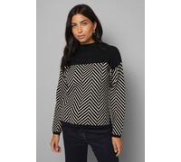 Wallis Women's ZigZag Placement Jumper in Black | Size: Small Wallis Black S