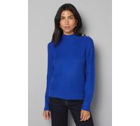 Wallis Women's ZigZag Stitch Funnel Neck Jumper in Cobalt | Size: Medium Wallis Cobalt M