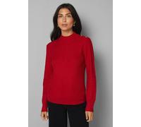 Wallis Women's ZigZag Stitch Funnel Neck Jumper in Red | Size: Small Wallis Red S