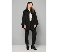 Wallis Wool Mix Belted Cape In Black black