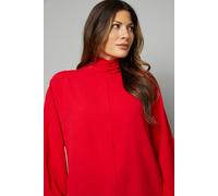 Wallis Woven Batwing High Neck Blouse In Red red 20