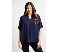 Wallis Women's Woven Collar Overhead Shirt in Navy | Size: Large Wallis Navy L