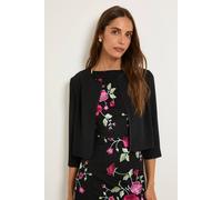 Wallis Woven Collarless Jacket In Black black