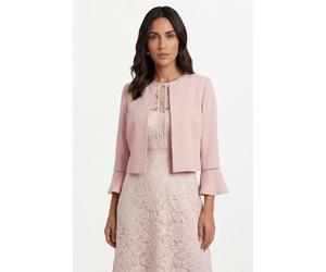 Wallis Woven Flute Sleeve Jacket In Rose rose