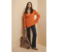 Wallis Woven Flute Sleeve Wrap Blouse In Ginger ginger 16