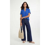 Wallis Woven Roll Sleeve Overhead Shirt In Blue blue