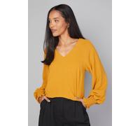 Wallis Woven Shirred Cuff Overhead Shirt In Mustard mustard