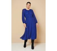 Woven Tie Front Waist Detail Midi Dress Wallis Cobalt 16