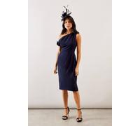 Wallis Woven Tie Shoulder Pencil Dress In Navy navy 14