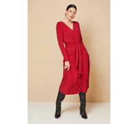 Wallis Wrap Front Jersey Column Dress In Wine wine 10