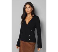 Wallis Women's Wrap Front Jumper in Black | Size: XL Wallis Black XL