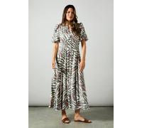 Wallis Zebra Floral Button Through Maxi Dress In Ivory ivory 16