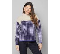 Wallis Zigzag Placement Jumper In Navy navy