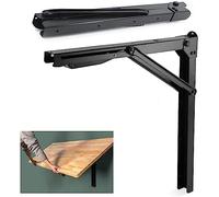 Wallmaster 24inch Folding Shelf Brackets Garage Heavy Duty Steel Max Load 500lb Floating Wall Mounted Collapsible Shelf Bracket Space Saving (Pack of 2, No Board)