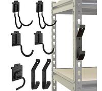 Wallmaster Boltless Shelving Hook Organizer Kit,7 Pcs Adjustable Storage Hanging Accessories for 1.5 inch Keyhole Rack,Garage Heavy Duty Tool Storage System