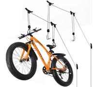 Wallmaster Ceiling Bike Mount Hanger, Bike Ceiling Lift Hoist, Bike Pulley System for Garage, Indoor Bicycle Hooks, 2 pack