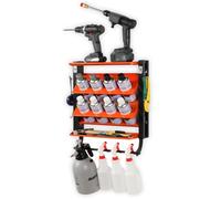 Wallmaster Spray Can Holder, Lube Can Wall Mount Storage Rack Heavy Duty Paint Bottle Organizer for Garage & Home | 8 Can Holes & 2 Shelf