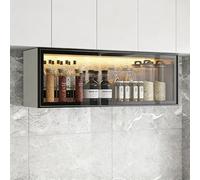 WallMounted Aluminum Cabinet with 2 DoorsVersatile Makeup Organizer & Storage Solution for Living Room Bedroom Kitchen Bathroom and Entrance (B 60CM/23.6IN)