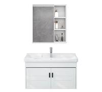 WallMounted Bathroom Cabinet Set with Mirror & Wash Basin SpaceSaving Vanity for Apartments Hotels & Small Bathrooms (43x36x46cm)