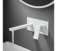 WallMounted Bathroom Faucet Brass Single Handle Sink Mixer UnderCounter Basin T Modern White Design Stylish Washbasin Fixture for Home and Commercial Use