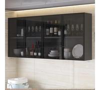 WallMounted Bathroom Glass Display Cabinet Narrow Brown/Gray Kitchen Storage OverTheToilet Organizer Hidden Handle Living Room Decor Versatile Bathroom & Kitchen Storage Solution
