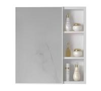 WallMounted Bathroom Mirror Cabinet with Top ShelfNo Assembly Required Perfect for Over Sink & Vanity Use 60x10x65cm Ideal for Living Room & Bathroom Storage
