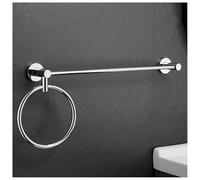 WallMounted Brass Towel HolderPerforated Single Rod Towel Bar & Ring for Hand Towels 15.7/19.7/23.6/27.6/31.5" Durable Home Organizer for Bath & Kitchen