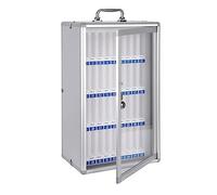 WallMounted Cell Phone Storage LockerSecure Lockable Aluminum Cabinet with Portable Handle Key Lock & Handwritten LabelSilver Size 36