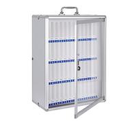 WallMounted Cell Phone Storage LockerSecure Lockable Aluminum Cabinet with Portable Handle Key Lock & Handwritten LabelSilver Size 36