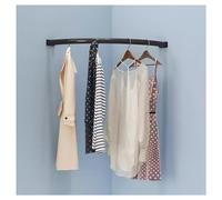 WallMounted Clothing Display Stand Industrial Pipe Corner Coat Rack Stainless Steel Clothes Rail for Men’s & Women’s Boutique Black 40x40cm